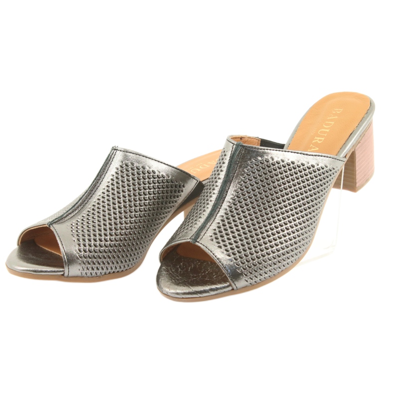 Badura Női szabadmunka bőr sapkák 5311 ezüst szürke 3