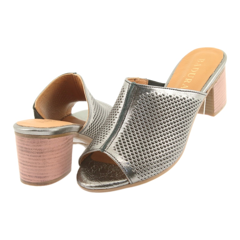 Badura Női szabadmunka bőr sapkák 5311 ezüst szürke 4