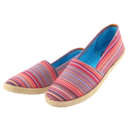 McKey 821 Espadrilles barna piros kék rózsaszín 3