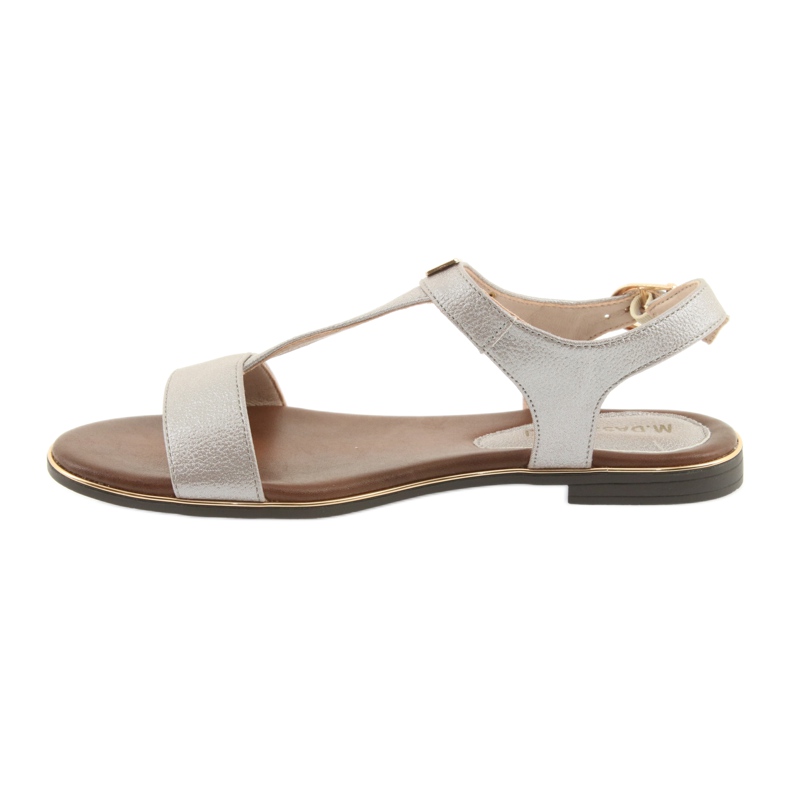 M.Daszyński Szandál lapos sarok Daszyński 1583 gyöngy bézs barna szürke 2