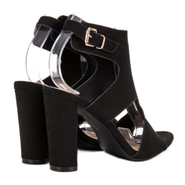 Ideal Shoes Szexi magas sarkú szandál fekete 1