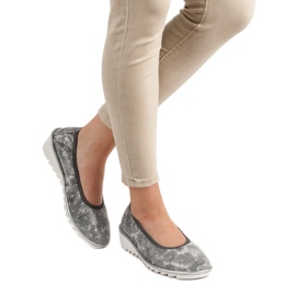 Filippo Világosszürke bőr balettcipő 1