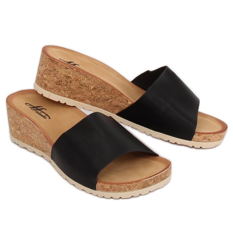 Fekete parafa ék papucs 3527-12 Fekete 1