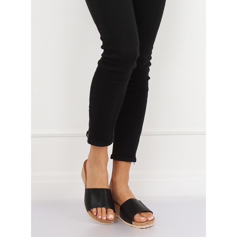 Fekete parafa ék papucs 3527-12 Fekete 2