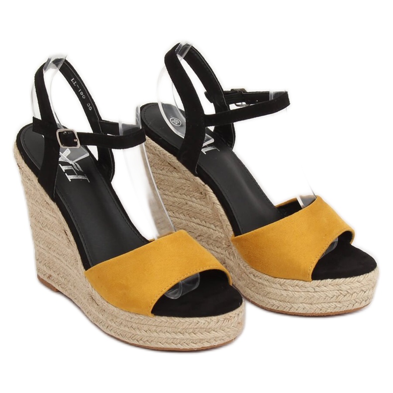 Sárga Espadrilles ékeken, sárga LL-190 Sárga 1