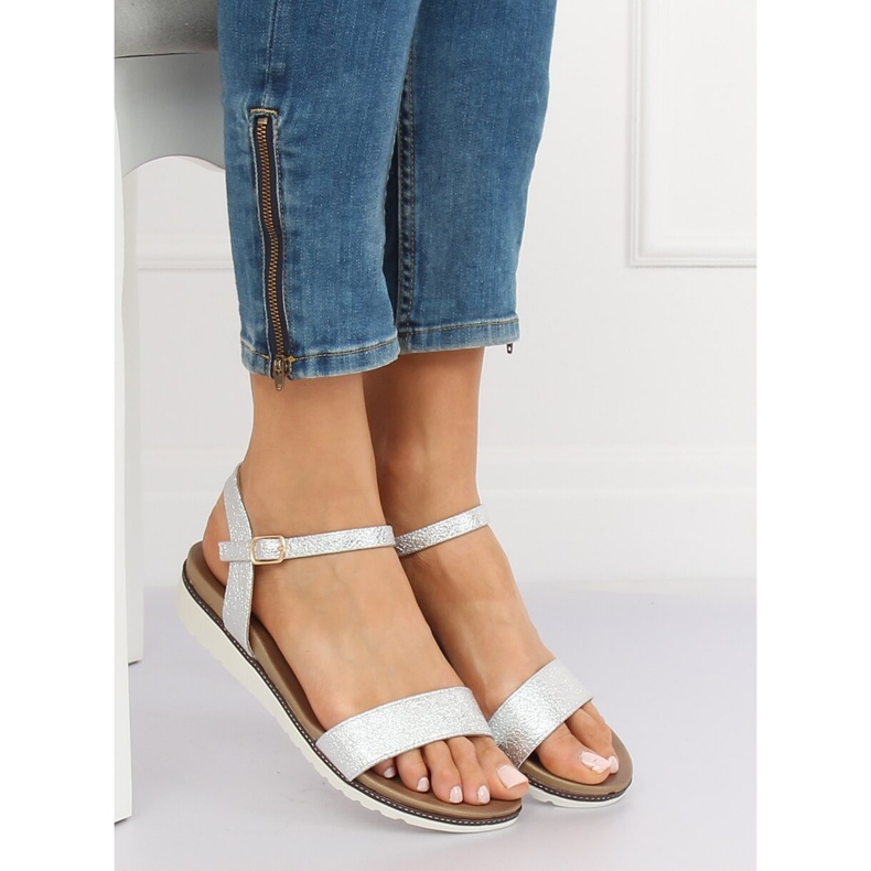 Ezüst női szandál S18-33 Ezüst szürke 1