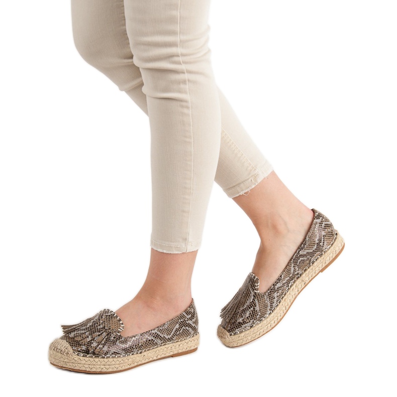 Snake Print VICES Espadrilles barna sokszínű 1