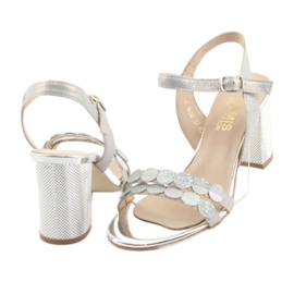 Női ezüst szandál Gamis 3658 kék szürke rózsaszín 8