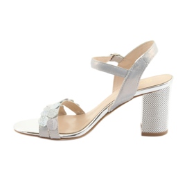 Női ezüst szandál Gamis 3658 kék szürke rózsaszín 5