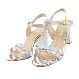 Női ezüst szandál Gamis 3658 kék szürke rózsaszín 7