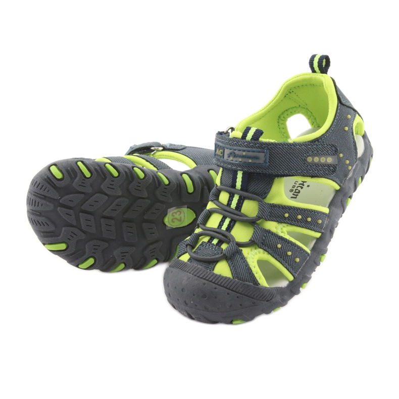 American Club DR11 tépőzáras szandál fiúknak zöld sötétkék 5