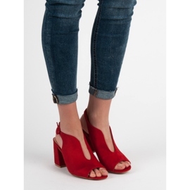 Milaya Stílusos zárt szandál piros 2