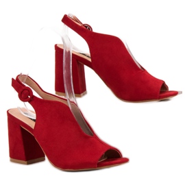 Milaya Stílusos zárt szandál piros 1