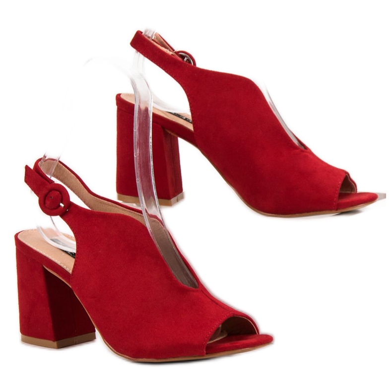 Milaya Stílusos zárt szandál piros 1