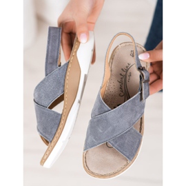 Filippo Bőr szandál a platformon szürke 2