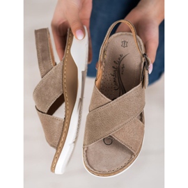 Filippo Bőr szandál a platformon barna 1