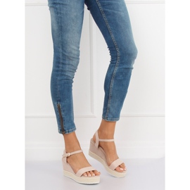 Bézs színű szandál ék espadrillákon LY9109 Bézs 2