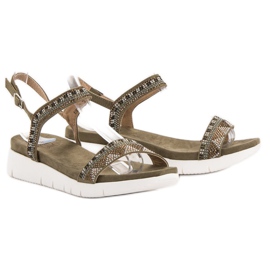 Kylie Khaki ék szandál zöld 1