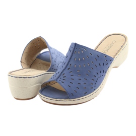 Női papucs ék Caprice 27351 farmer kék 4