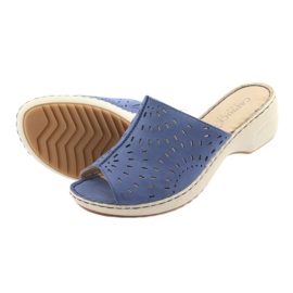 Női papucs ék Caprice 27351 farmer kék 5
