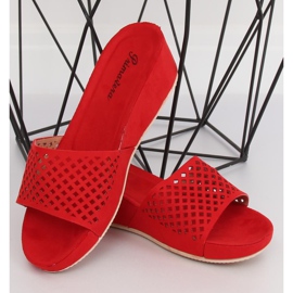Piros áttört papucs JS-03 Piros 1