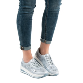 Filippo Brokát bőr cipő kék 2