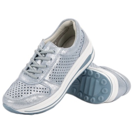 Filippo Brokát bőr cipő kék 1