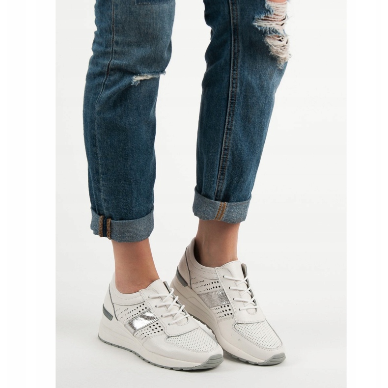 Filippo Bőr ék cipők fehér 2