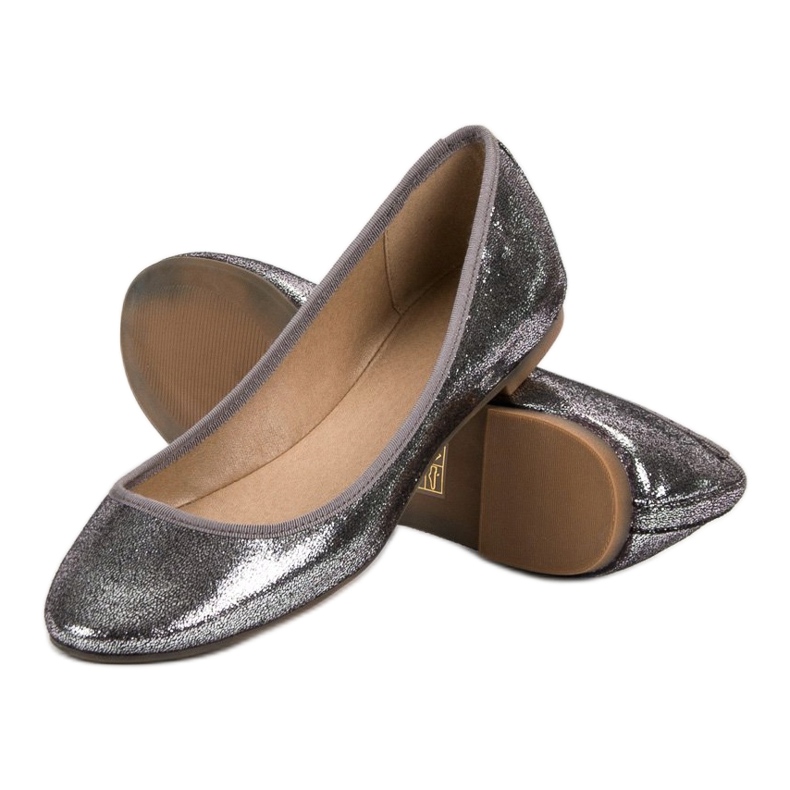 SHELOVET Fényes balerinák szürke 1