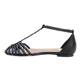 SHELOVET Divatos szandál köbös cirkóniummal fekete kék 2