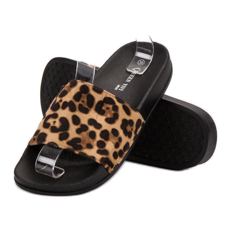 Queen Vivi Kényelmes velúr papucs barna 1