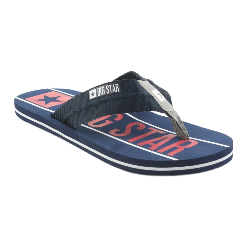 Férfi Big Star 174658 sötétkék papucs fehér piros 1