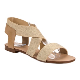 SHELOVET Elegáns, lapos szandál barna 2