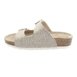 Női bézs színű Inblu NM013 papucs ezüst részecskékkel barna szürke 2