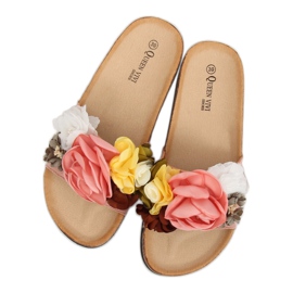 Papucs rózsaszín virágokkal 218-170 Rózsaszín 1