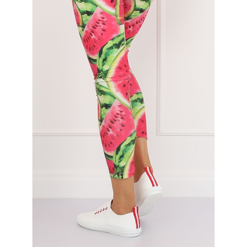 Női fehér és piros cipők B111-17 FEHÉR / PIROS 2