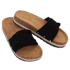 Fekete espadrilles papucs BJS-002 Fekete 2 Fekete espadrilles papucs BJS-002 Fekete 2