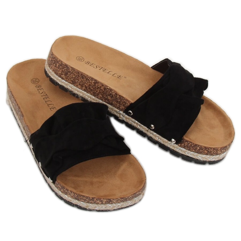 Fekete espadrilles papucs BJS-002 Fekete 2 Fekete espadrilles papucs BJS-002 Fekete 2