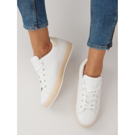 Női fehér és bézs cipők 9118 Bézs barna 2