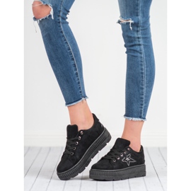 SHELOVET Suede Creepers fekete 1