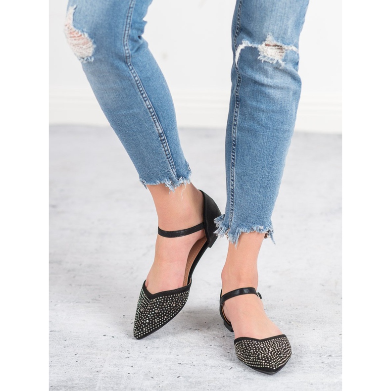 Primavera Rögzített balerinák köbcirkóniával fekete 2