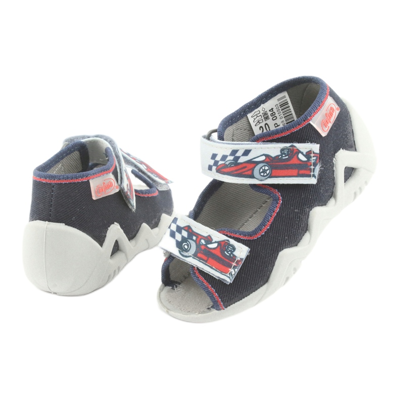 Befado gyermek papucs 250p084 sötétkék/piros autóval szürke 4