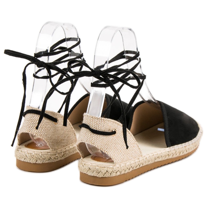 SHELOVET Csomózott Espadrilles fekete 2