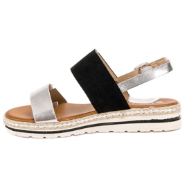 SHELOVET Kényelmes szandál fekete szürke 1