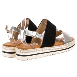 SHELOVET Kényelmes szandál fekete szürke 2