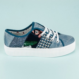 Kylie Női tornacipők a platformon kék 2 Kylie Női tornacipők a platformon kék 2