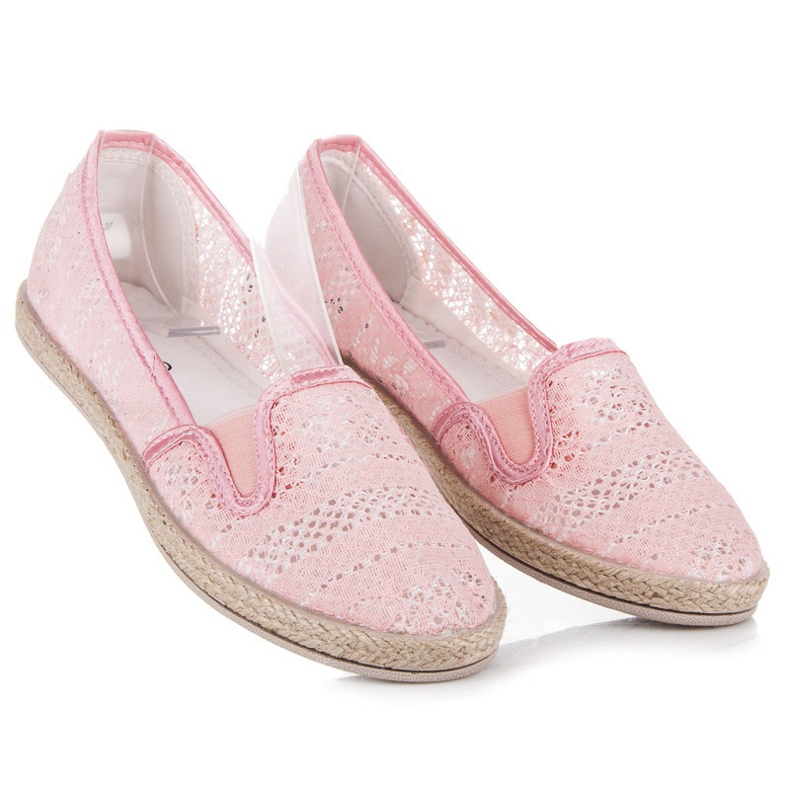 Balada Csipke Espadrilles Slip On rózsaszín 2