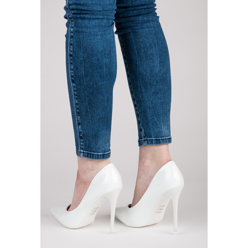 Seastar Szexi lakkozott magas sarkú cipő fehér 2