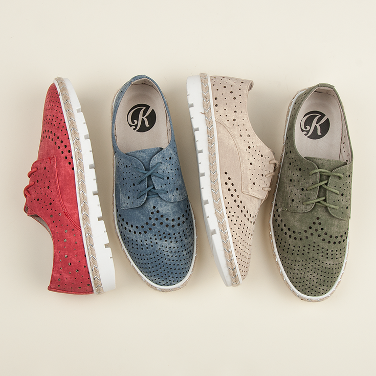 Kylie Áttört Espadrilles cipő kék 1