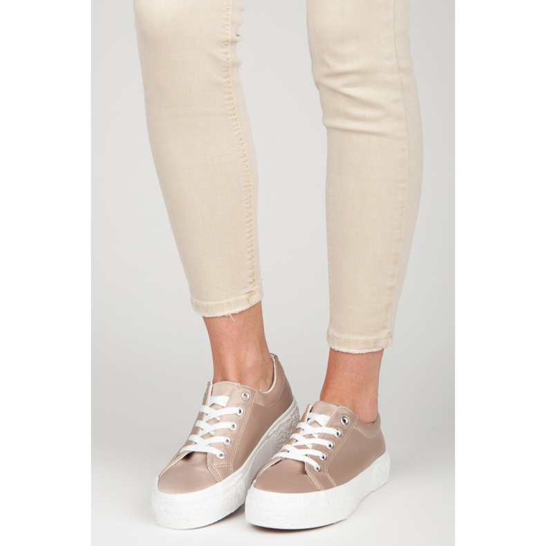 Kylie Szatén cipők a platformon sárga 1